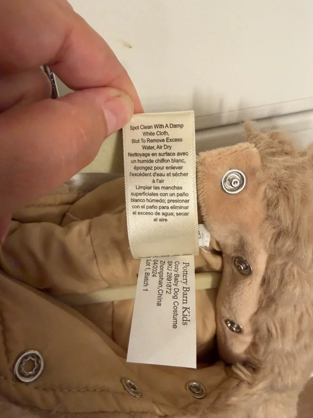 Pottery Barn Kids Baby Labradoodle Dog Halloween Costume 2024, Size 0-6m - Picture 9 of 10